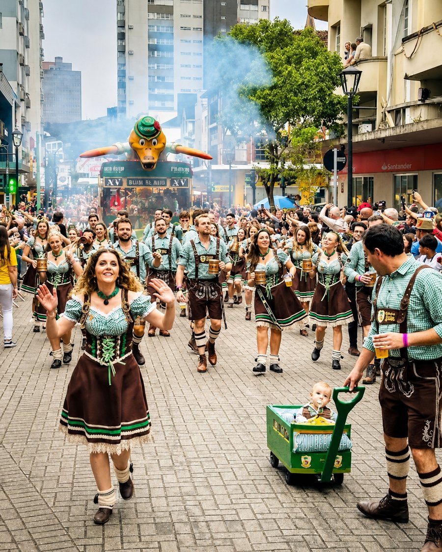 Desfile da Oktoberfest na Rua XV